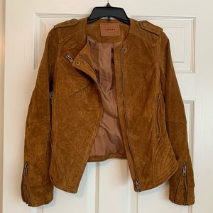 BLANK NYC Genuine Suede Moto Brown Jacket XS